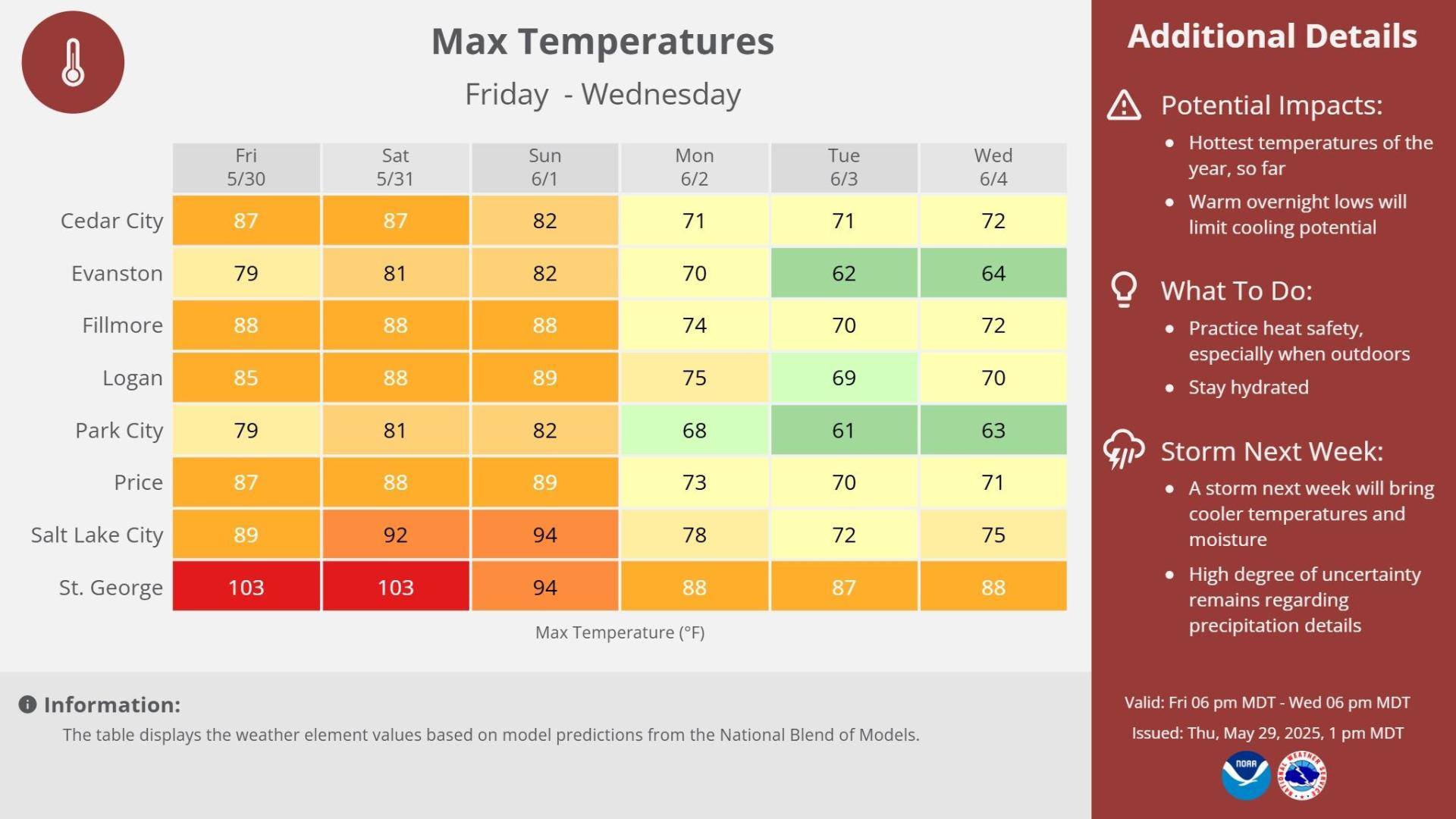 US - Temperatures will be unseasonably hot this weekend with the ...
