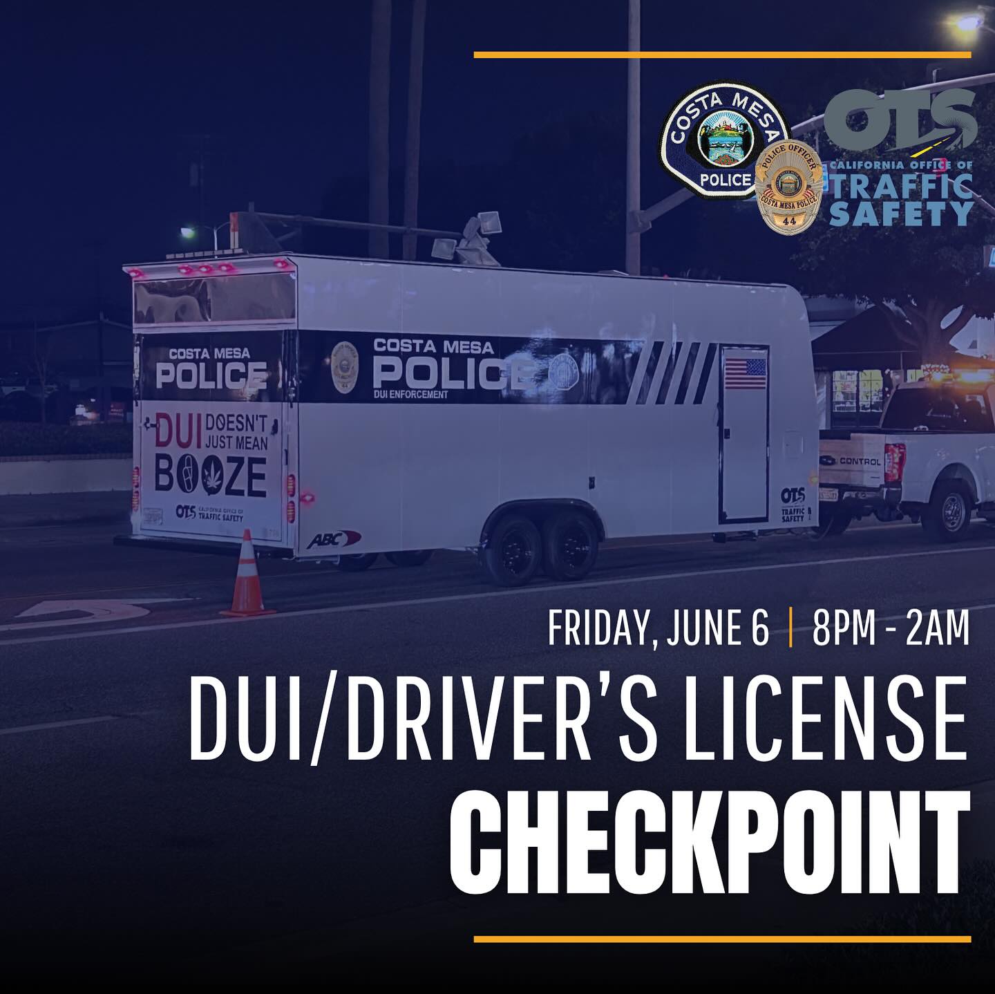 Costa - CMPD will be conducting a DUI checkpoint on Friday night, June ...