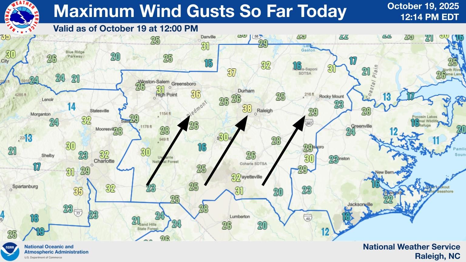 🍃 Here is a map... - US National Weather Service Raleigh NC | Facebook