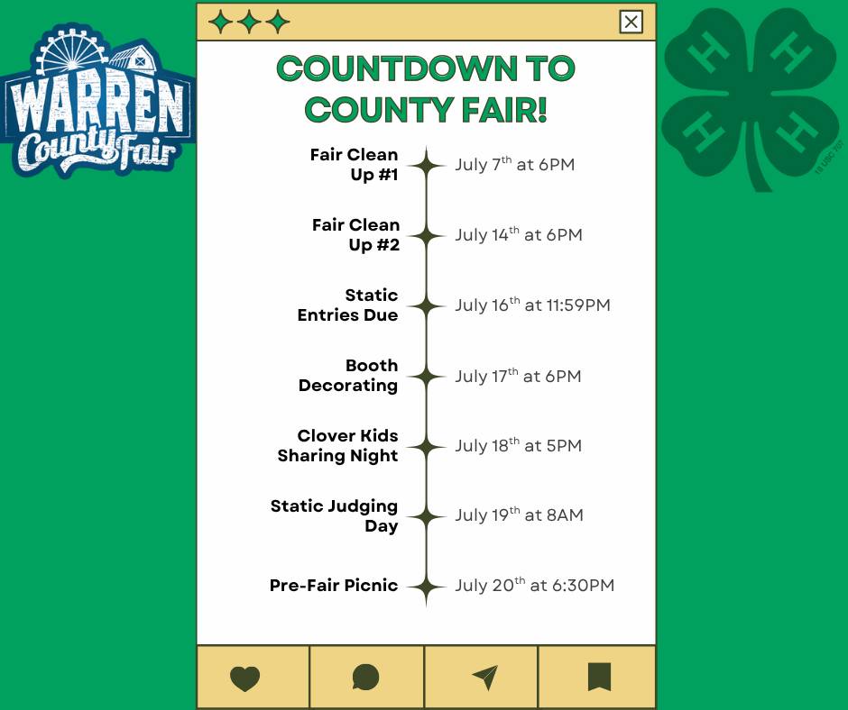 🎉 T-16 days until the 2025... - Warren County Extension & 4-H | Facebook