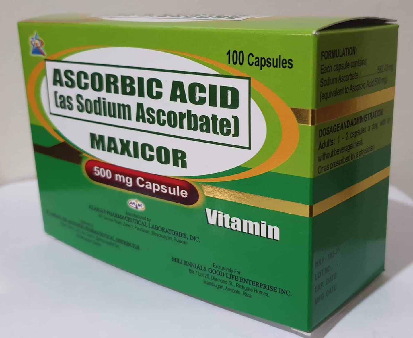 Ascorbic Acid Vit.C Maxicor Hongkong