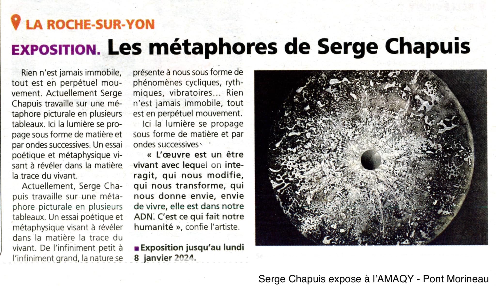 « L’œuvre est un être vivant avec laquelle on interagit, qui nous ...