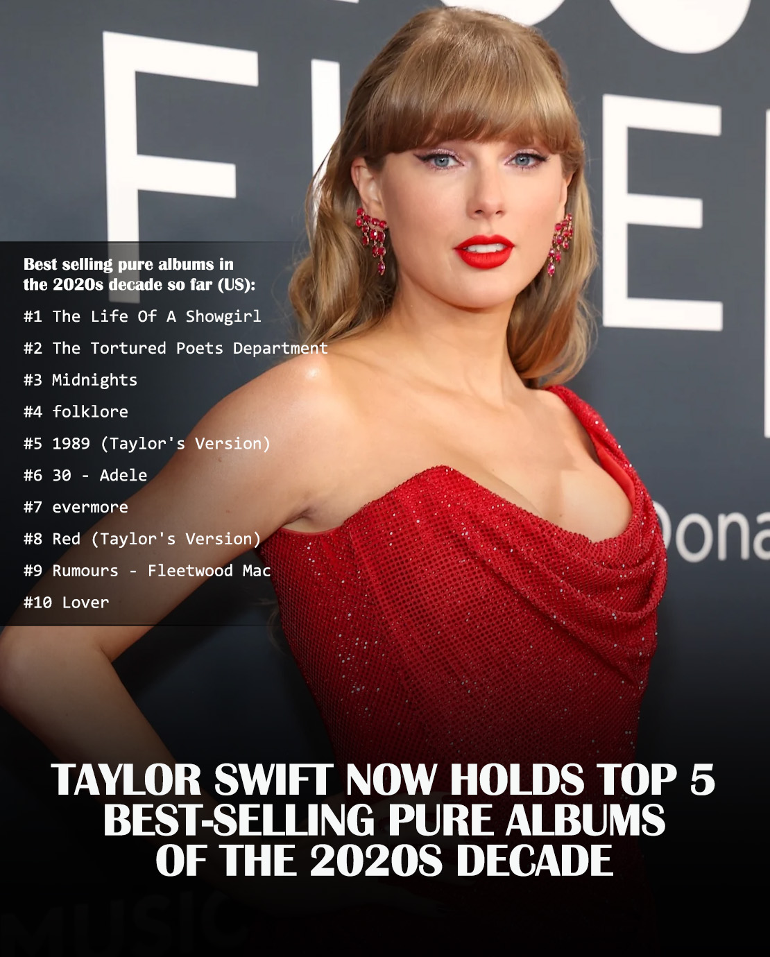 Music - Taylor Swift now holds the top 5 best-selling pure albums of ...