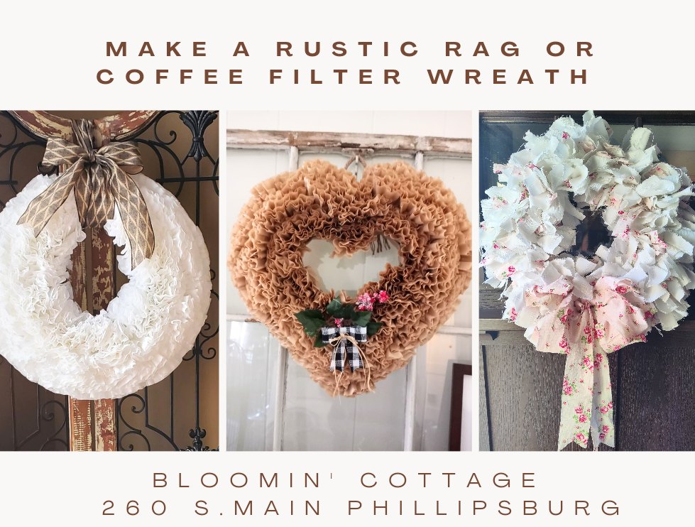 Make a Rustic Rag or Coffee Filter Wreath