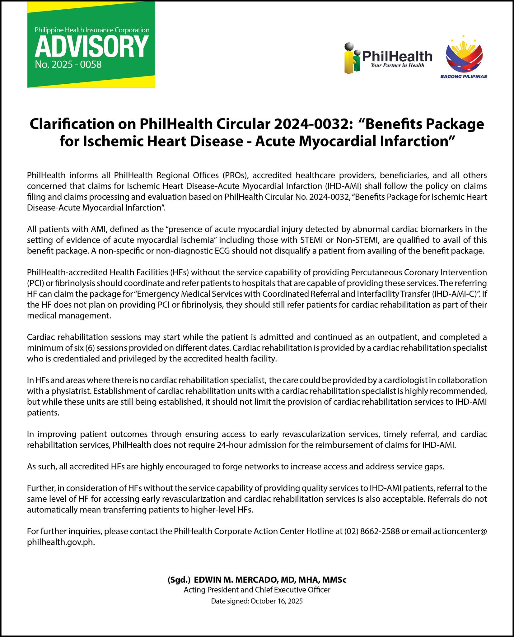 PhilHealth - PhilHealth Advisory No. 2025-0058 𝐂𝐥𝐚𝐫𝐢𝐟𝐢𝐜𝐚𝐭𝐢𝐨𝐧 𝐨𝐧 ...