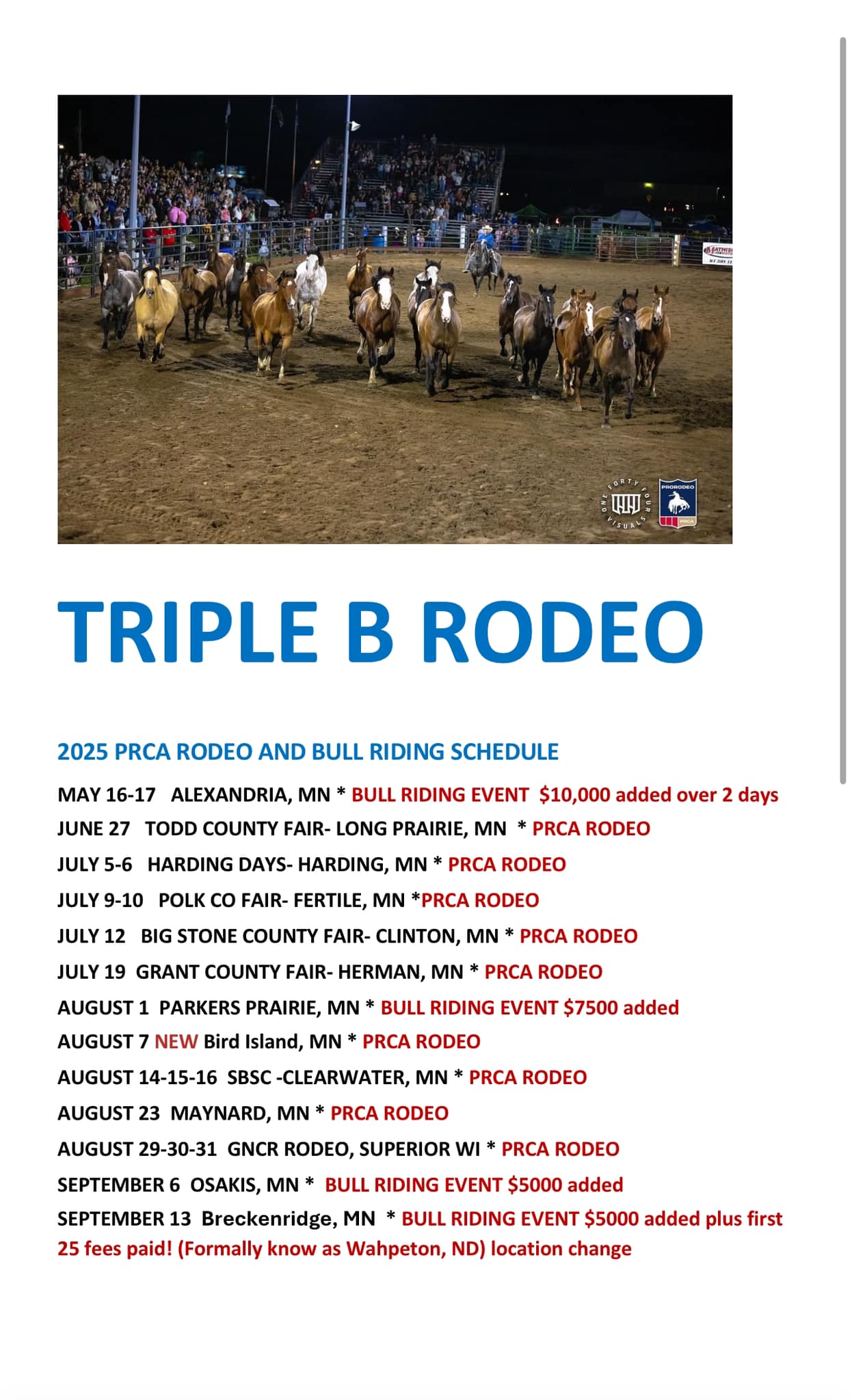 Triple - 2025 PRCA Rodeo and Bull Riding Schedule.. All PRCA rodeos ...
