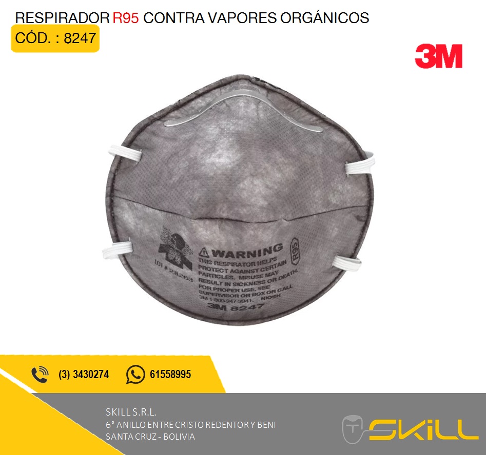 Skill - RESPIRADOR R95 CONTRA VAPORES ORGANICOS Incluye carbón activado ...
