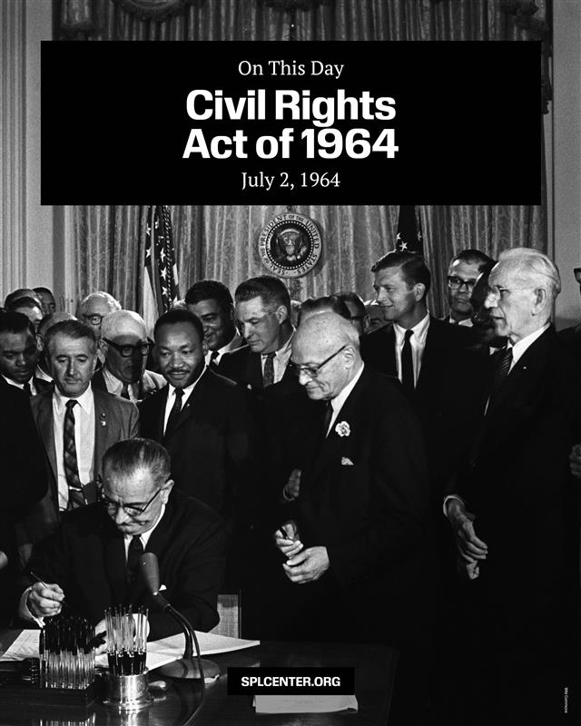 OTD in 1964, the Civil Rights Act was signed into law, making it