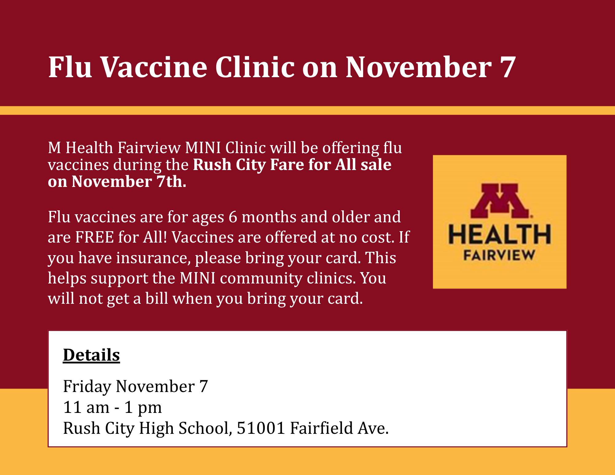 Rush City Community Page | M Health Fairview MINI Clinic will be ...