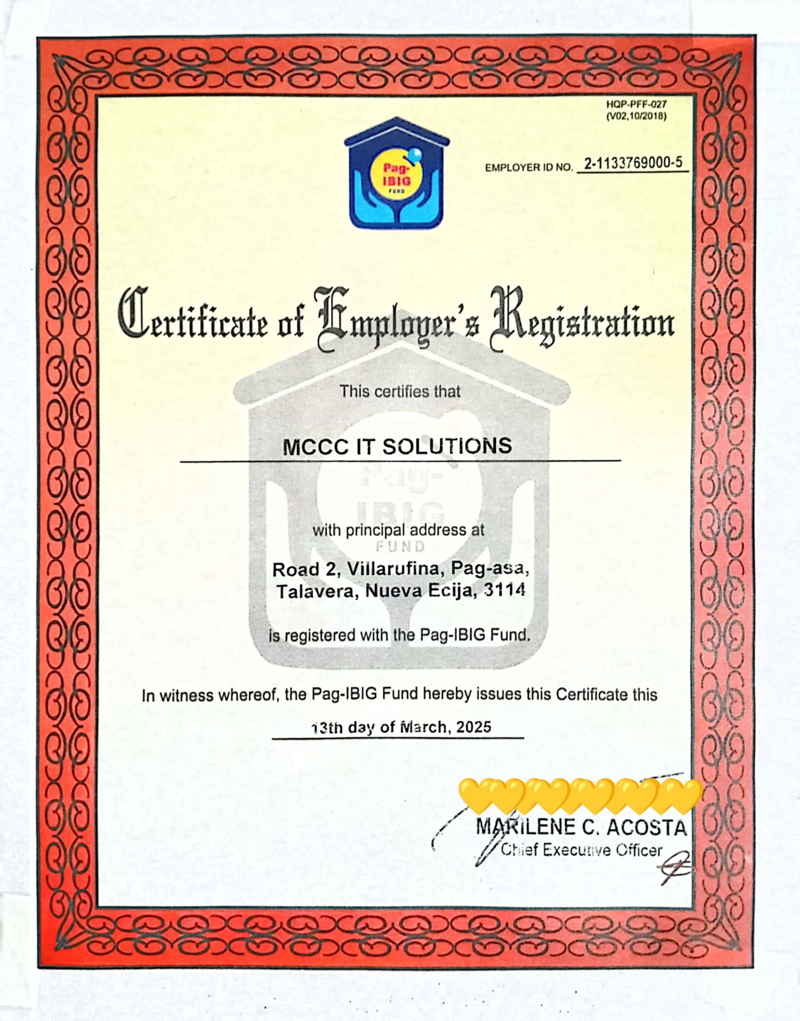 MCCC - We are pleased to announce that our company is now officially ...