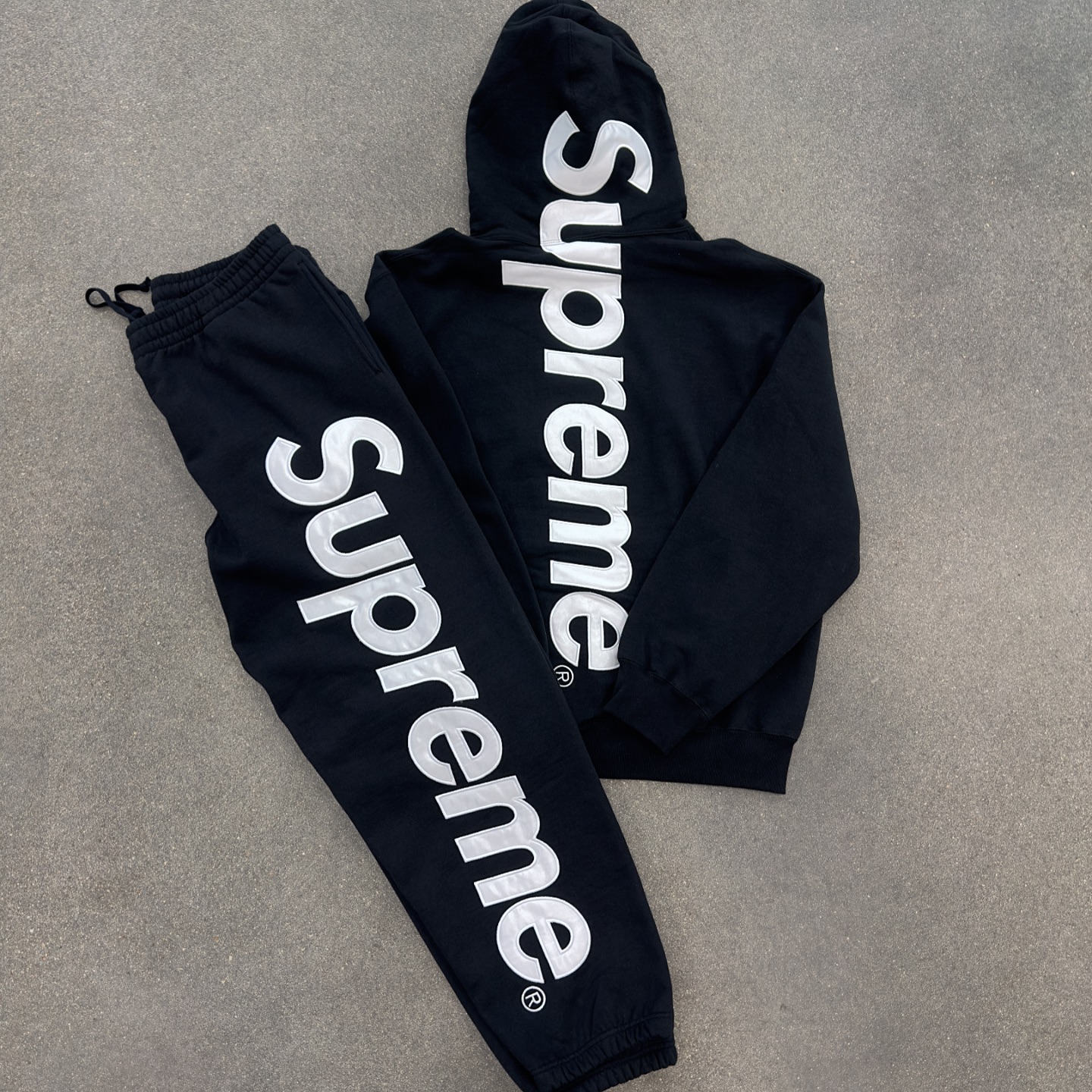 Supreme satin applique sweatsuit from FW24 collection