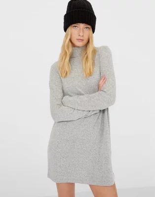 stradivarius knit dress Bargain - super soft roll neck in grey at ASOS (8-12) - £12.99 nz-alt-v1