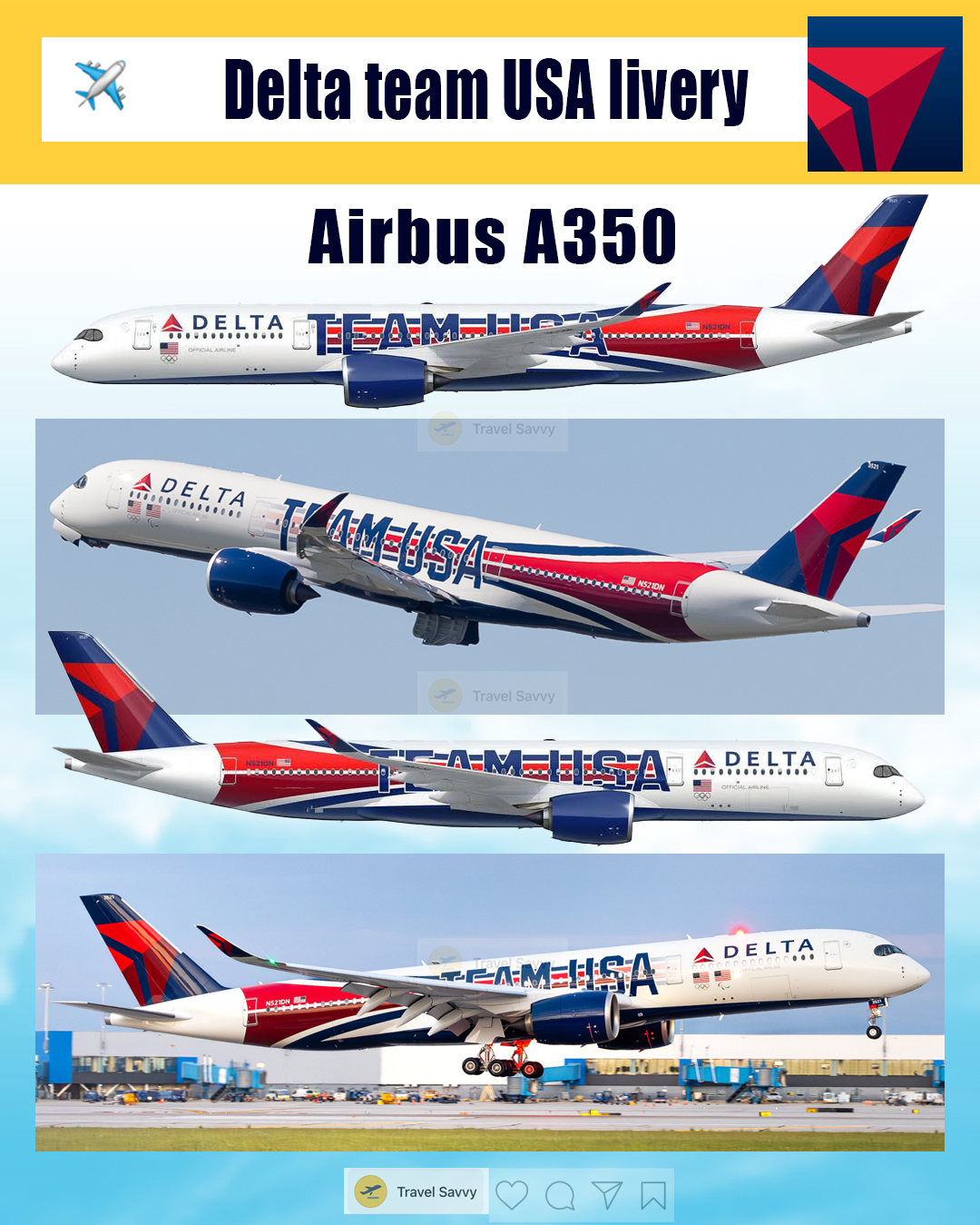 Delta's special Olympics livery on Airbus A350