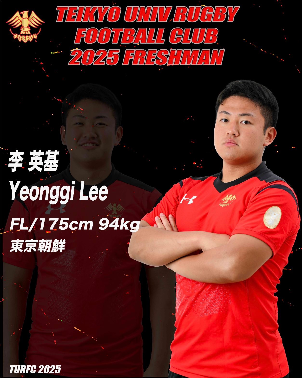 新入生紹介】 1枚目/山口 海晴 CTB/183cm/85kg 茗溪学園高校 2枚目