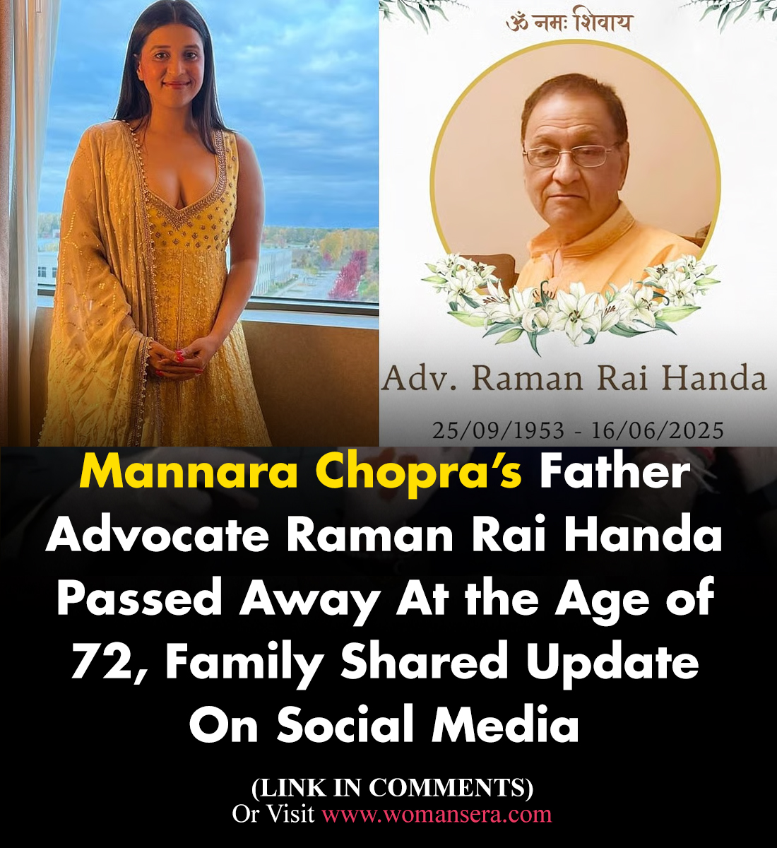 Alive - Mannara Chopra’s Father Advocate Raman Rai Handa Passed Away At ...