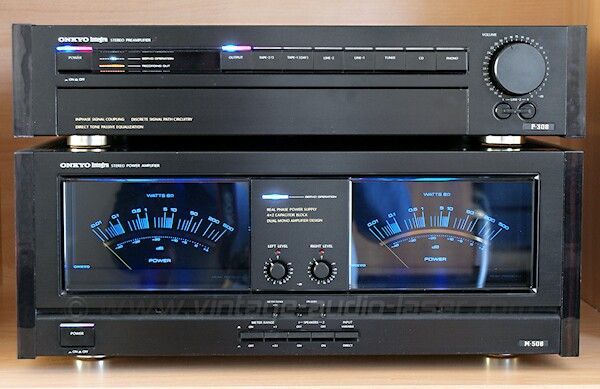 Onkyo Integra P-306R preamplifier and M-506R stereo power amp