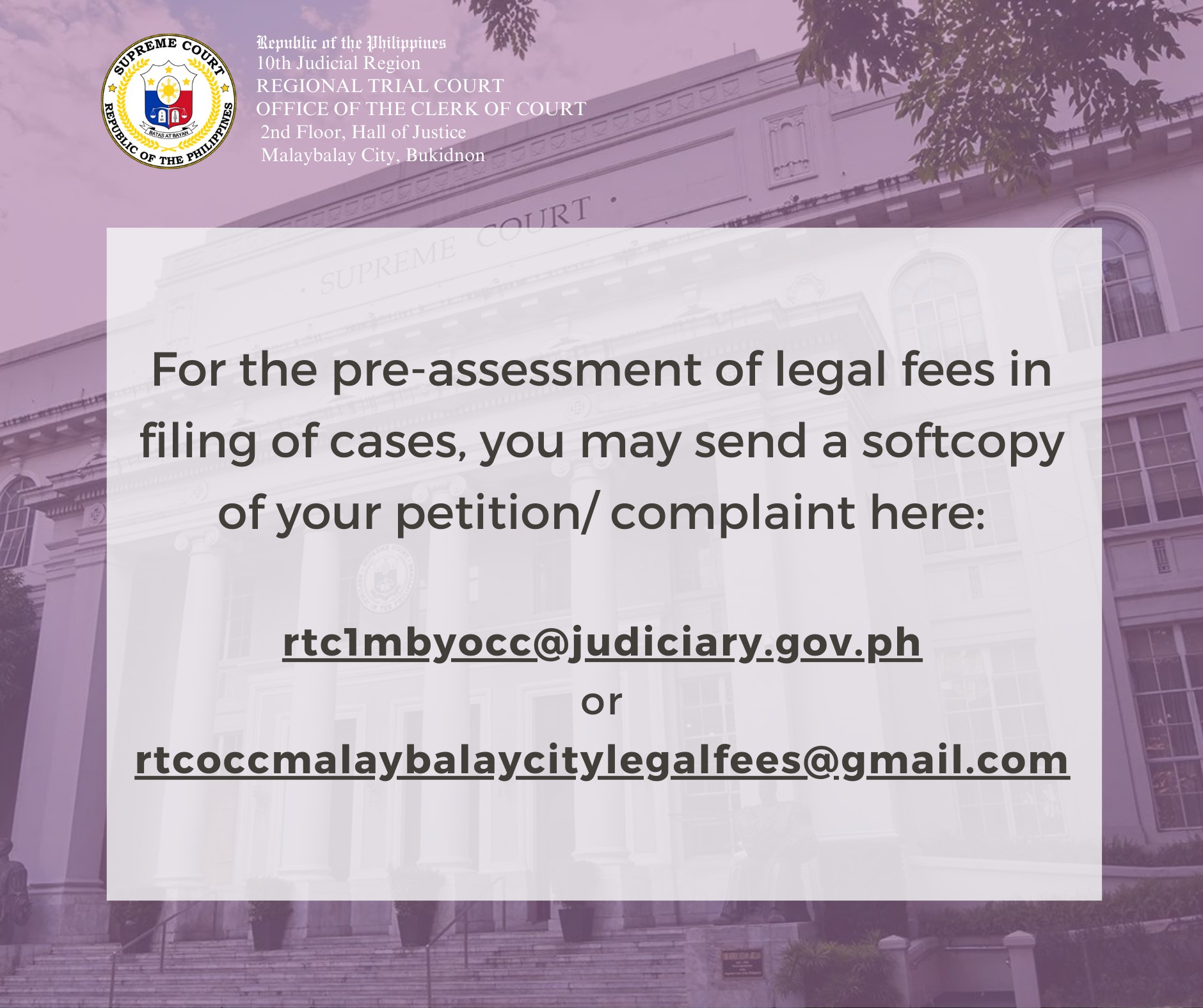 RTC- - NOTICE: Mandatory utilization of the Judiciary Electronic ...