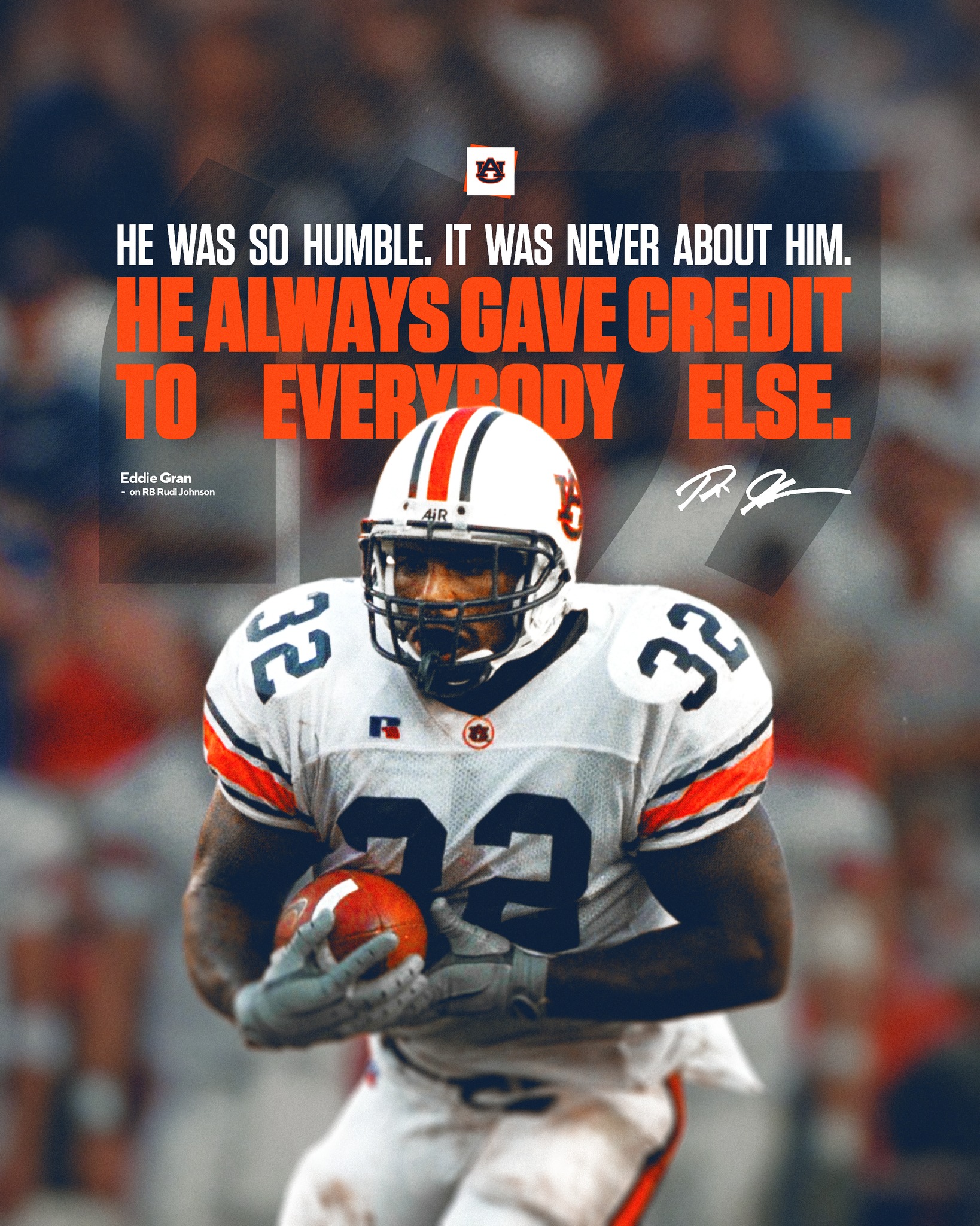 Auburn Football - Remembering Rudi Johnson 🦅 “Of all the... | Facebook