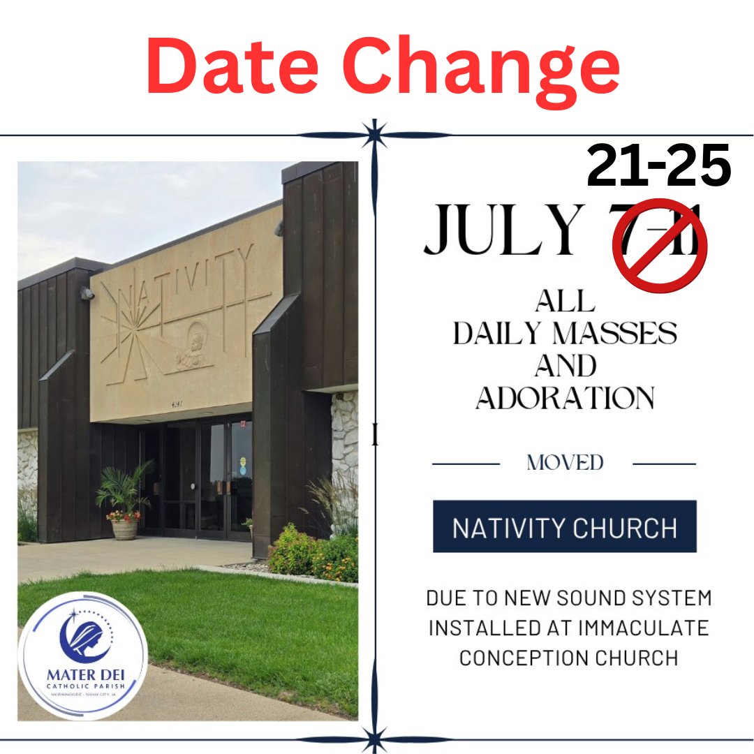 The date has changed!! 📣The new sound... - Mater Dei Parish | Facebook