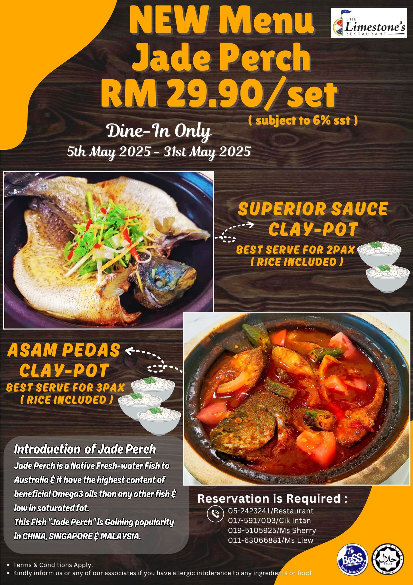 The Limestone's - ‼️ New Menu Jade Perch ‼️ Price : RM29.90 + 6%sst ...
