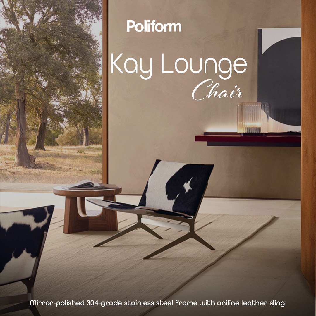 Poliform - Satin-finished steel frames, woven leather slings, and ...