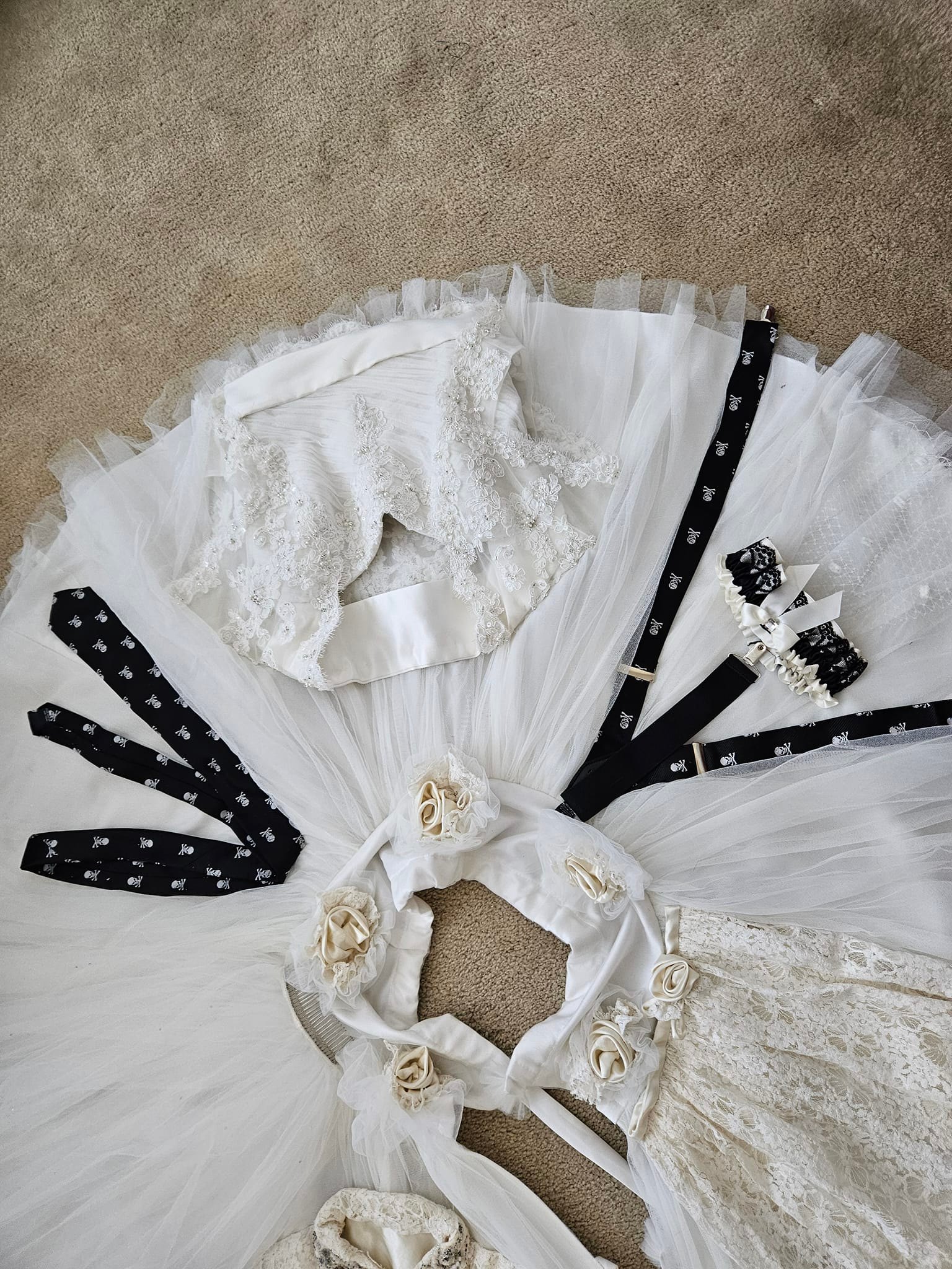 Wedding dress christmas tree skirt heirloom
