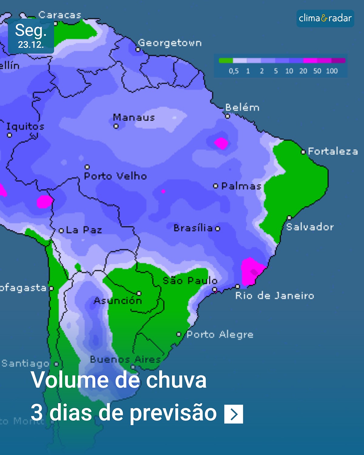 clima para amanhã