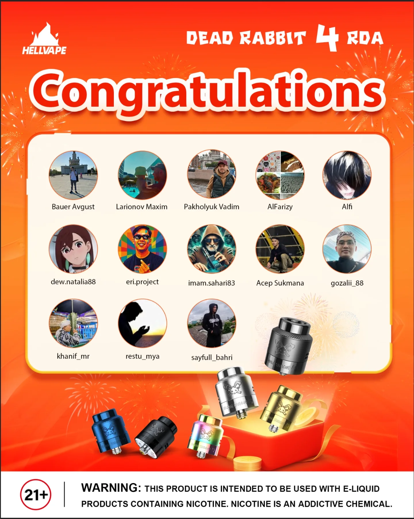 Hellvape - 🎉Congratulations to these lucky winners! 🎉 We’ve already DM ...