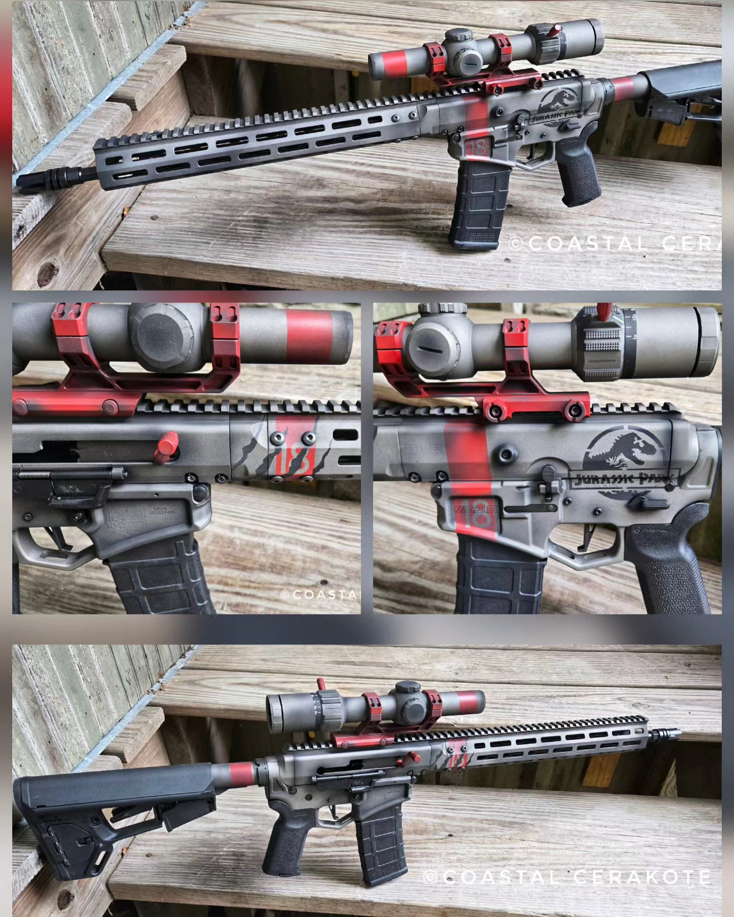 Coastal - #JurassicPark theme on this AR180 side charger/DB 5.56 lower ...