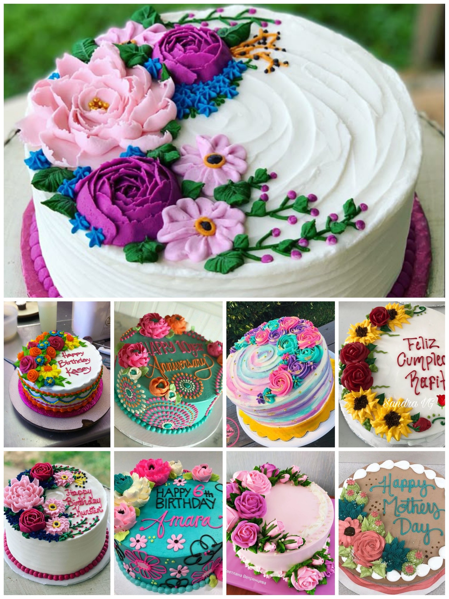 Dulce - Pasteles tradicionales con decoración de flores encima en solo