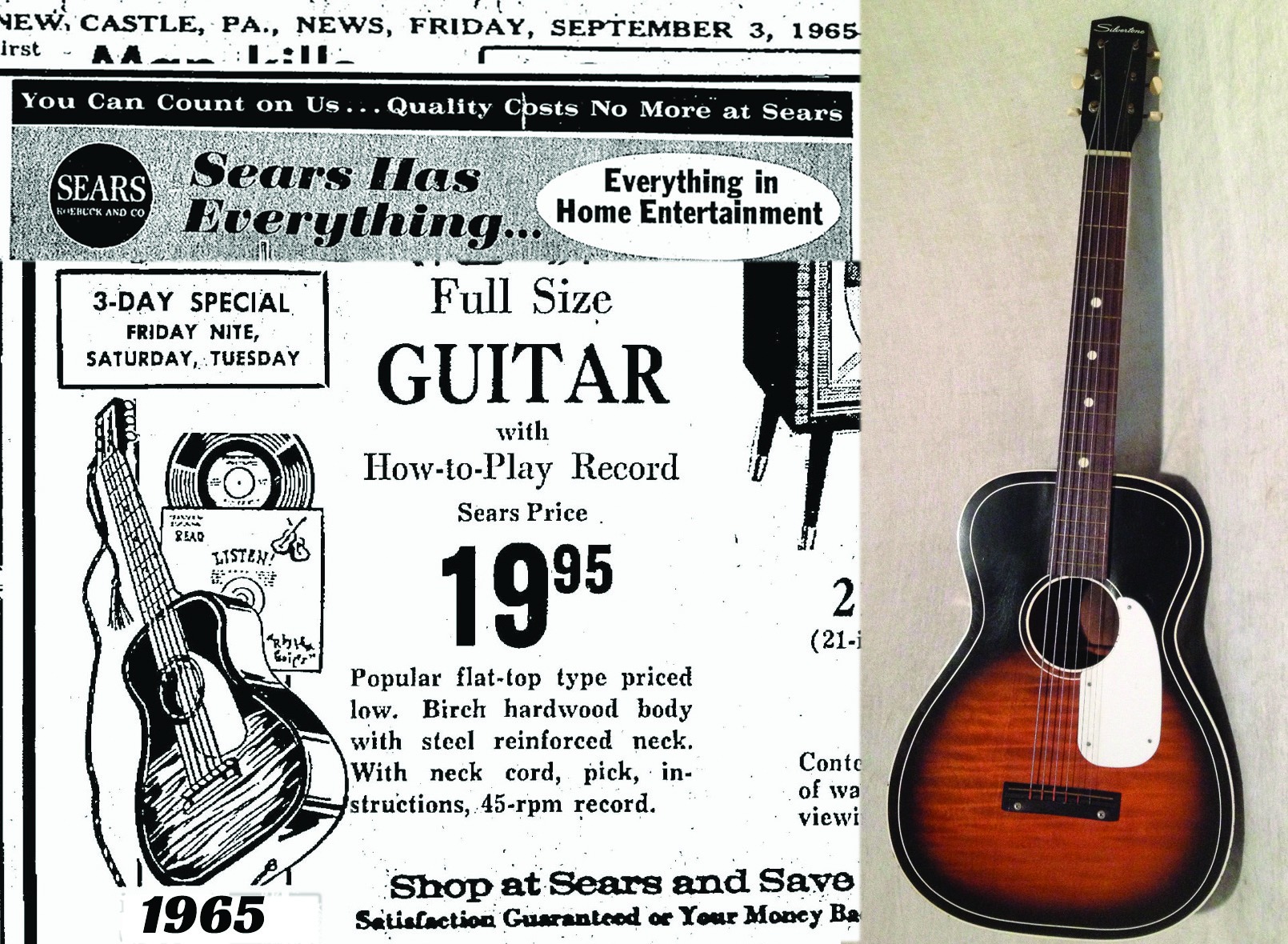 ギター SILVERTONE arched guitar（ジャンク）60's