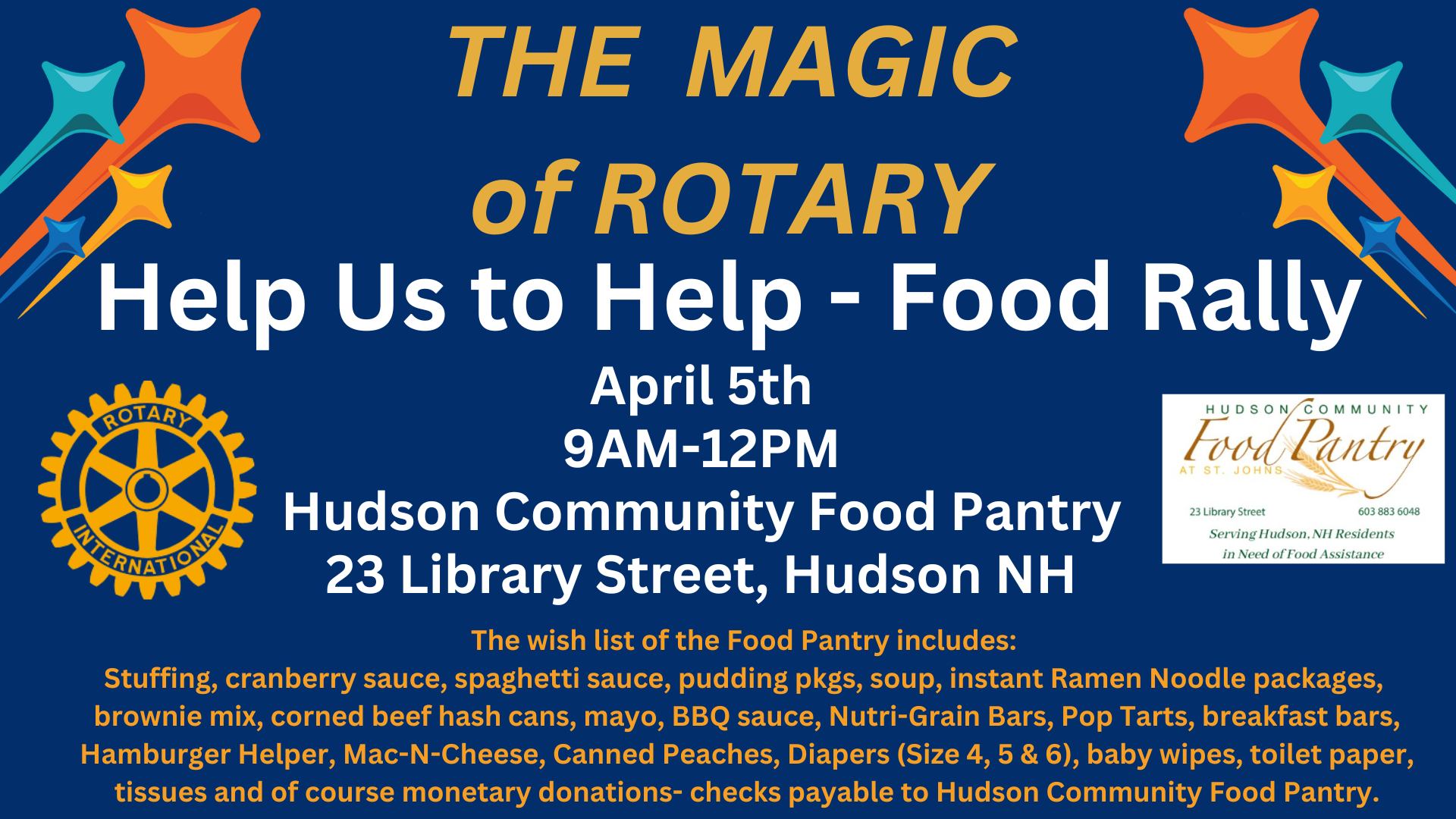 Alvirne - The Hudson Litchfield Rotary Club will be holding a food ...