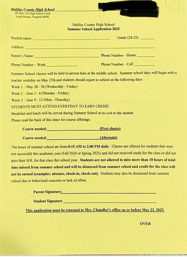 📚 Summer School... - Halifax County High School_HCPS_Virginia | Facebook