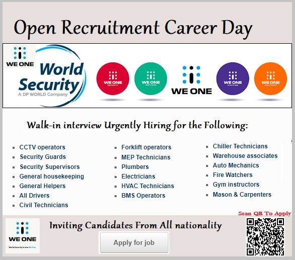 Weone Security llc job... - Daily Walk-in interview Updates | Facebook