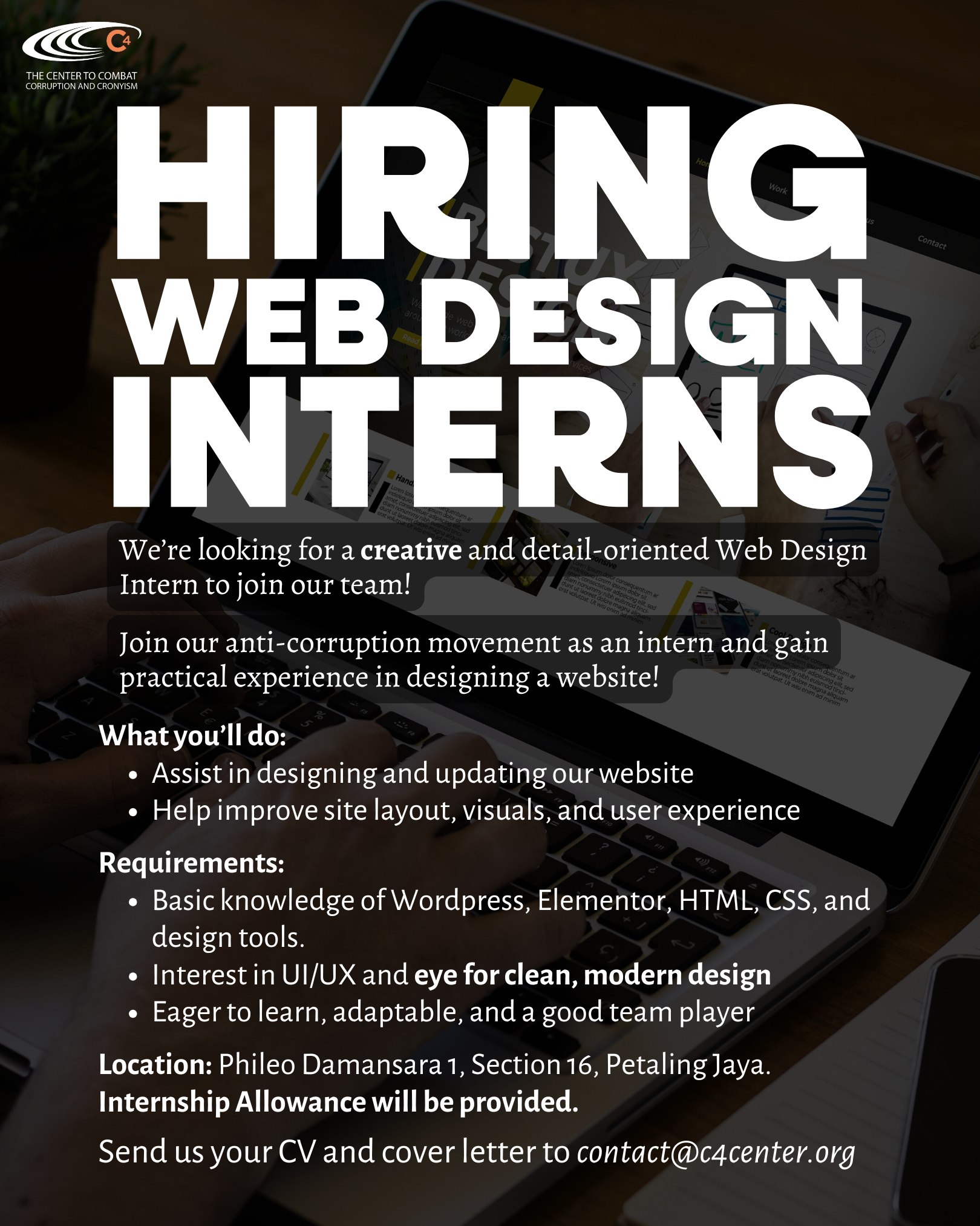 C4 - We’re looking for a creative and detail-oriented Web Design Intern ...