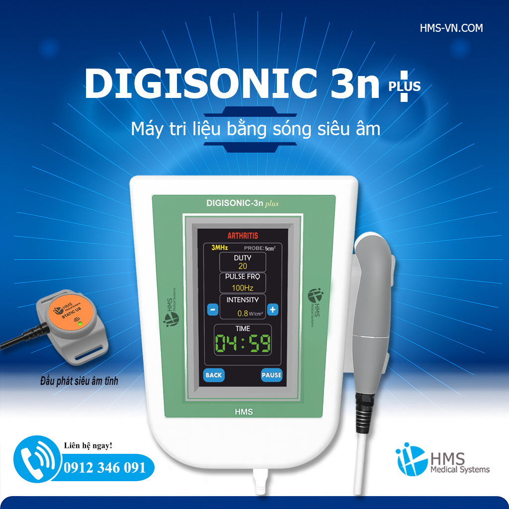 HMS - 👉 Digisonic 3n Plus - Thiết bị siêu âm trị liệu đa tần - với màn ...