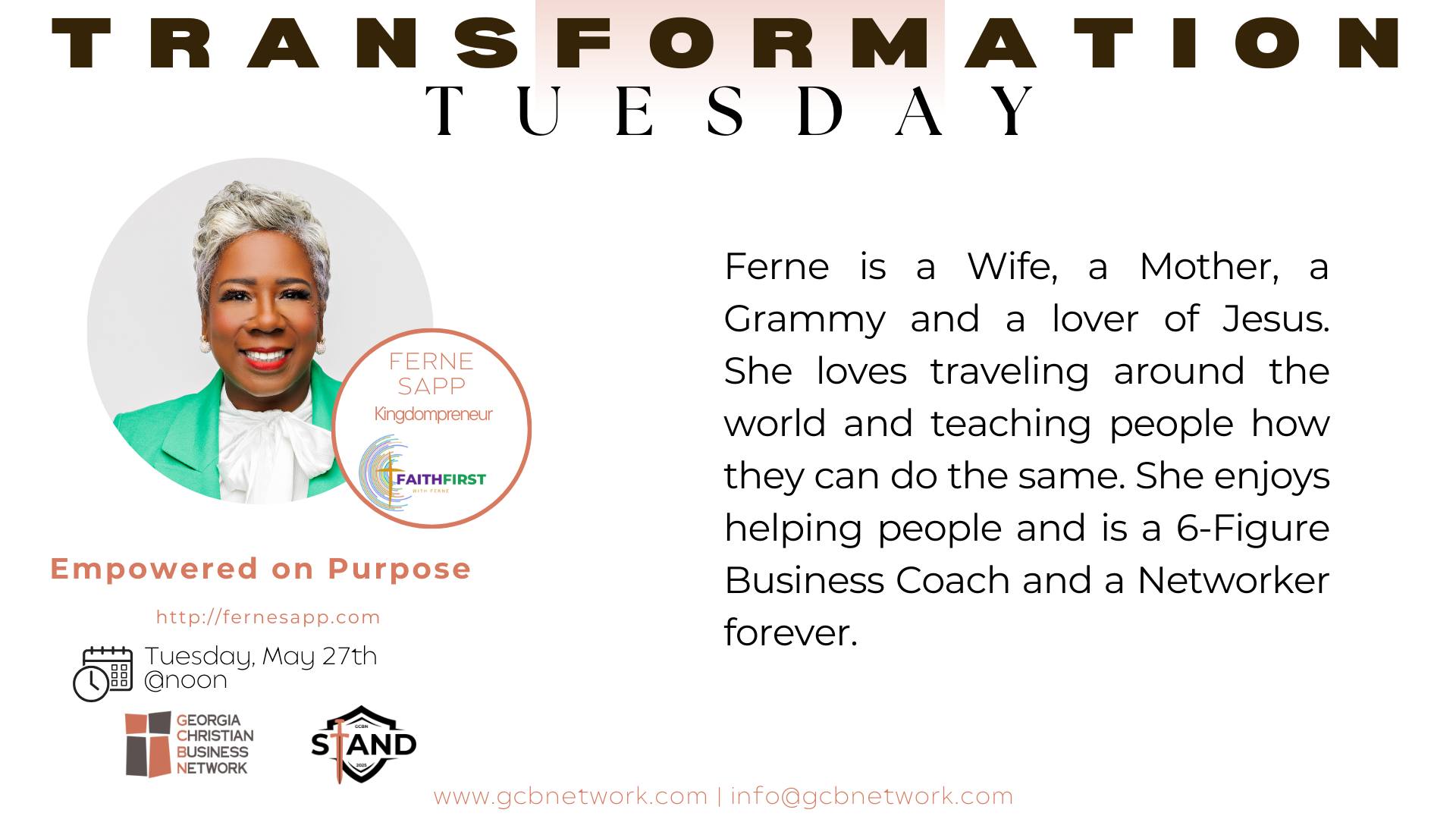 Georgia Christian Business Network | Transformation Tuesday | May ...