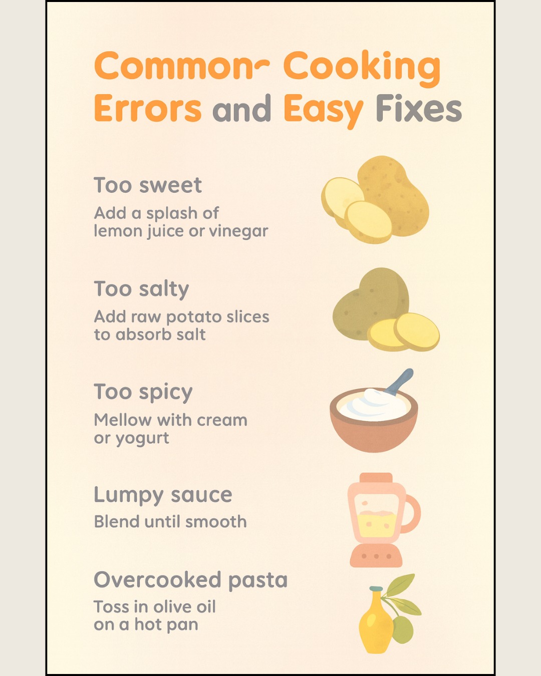 Easy - Common Cooking Errors and Easy Fixes 🍋 Balance overly sweet ...