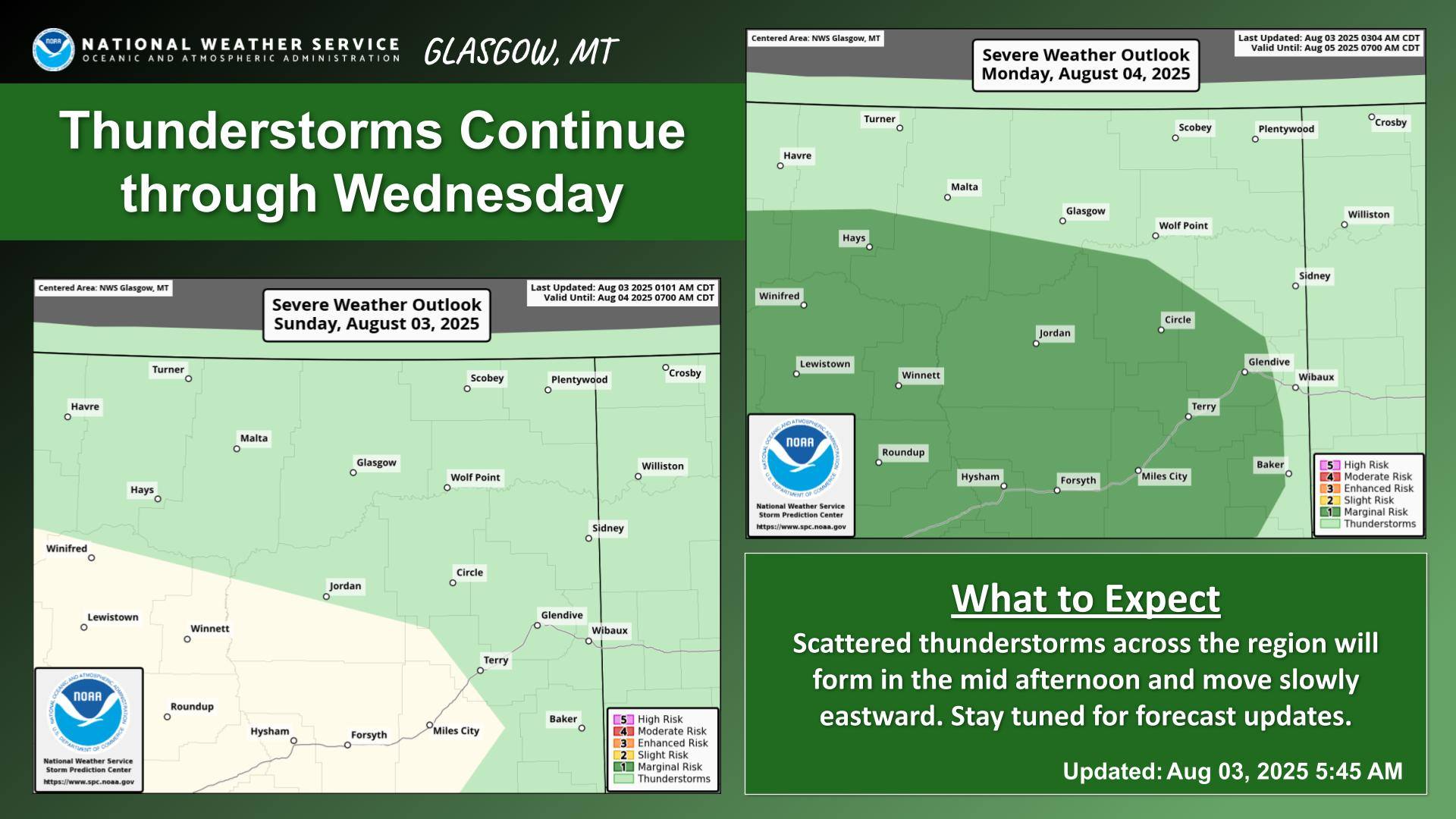 US - Scattered thunderstorms will continue through Wednesday bringing ...
