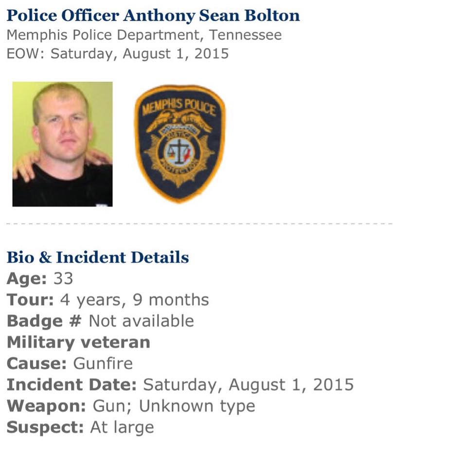 Cockrell Hill Police Department - Memphis Police Officer Anthony Bolton ...