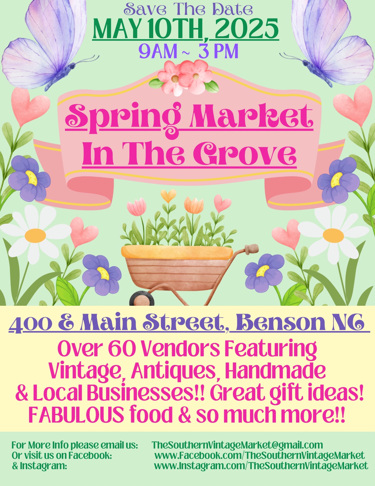 Spring Market in the Grove on May 10th, 2025, in Benson, NC