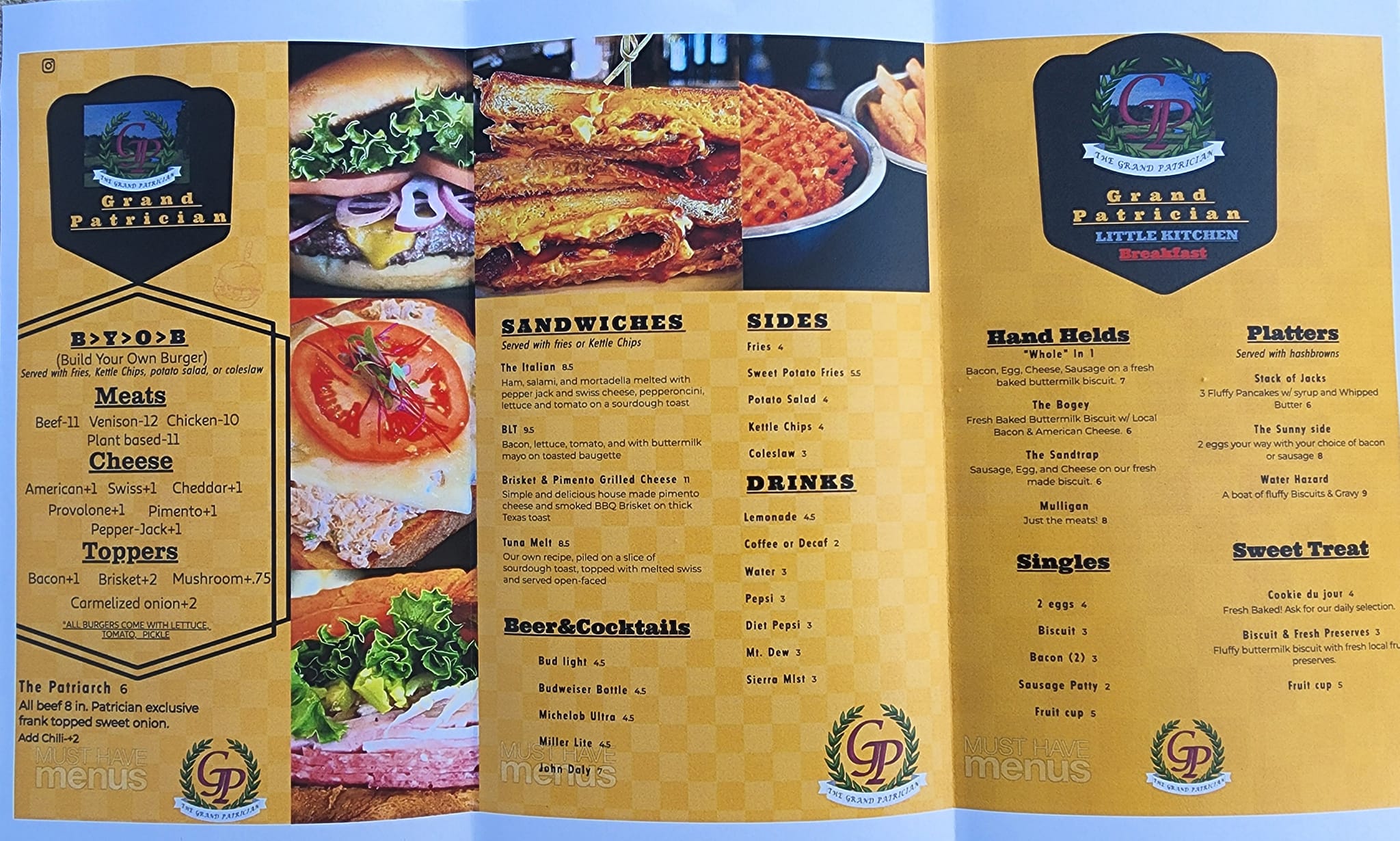 The menu - The Grand Patrician Resort and Country Club