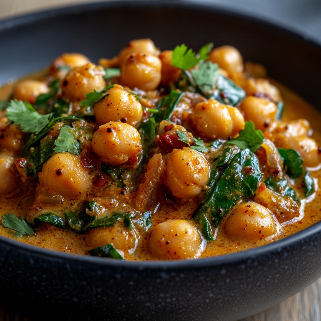 Super - Curry de pois chiches au lait de coco et épinards frais ...