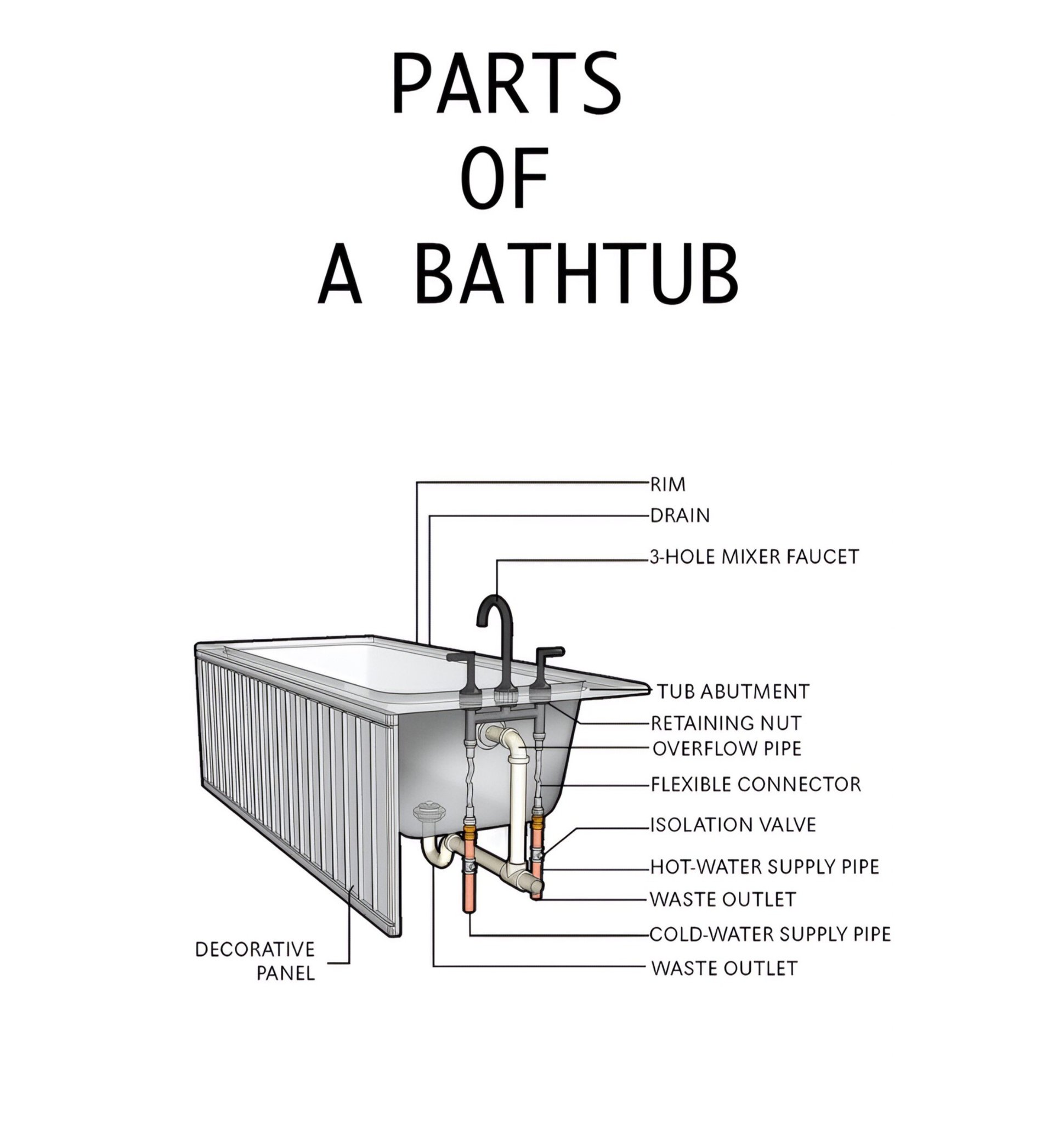 Civil - Parts Of A Bathtub #Buthtub #Partsofbathtub #civil #Engineering ...