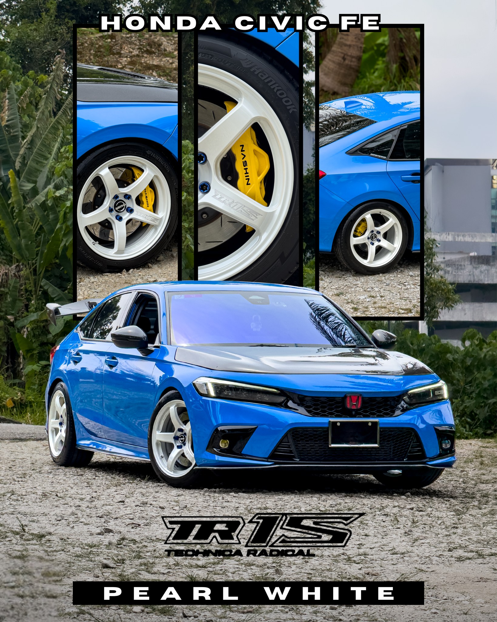 HondaCivicFe #Raxer #RaxerWheels #Tr1s #PearlWhite #Checkin