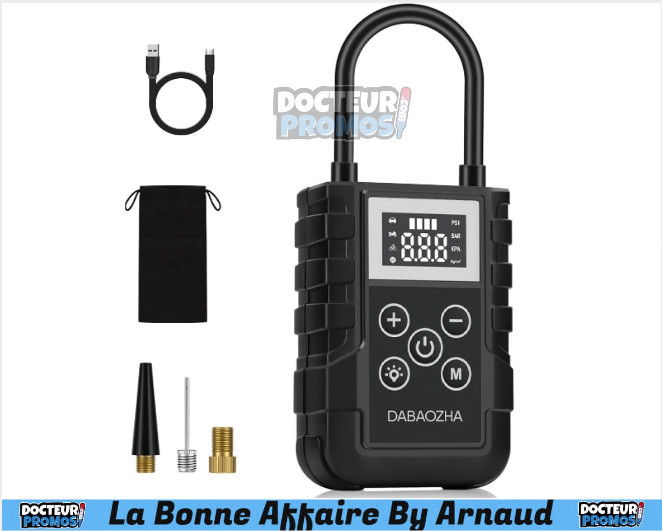 Compresseur Air Sans Fil CAFELE 150PSI - Gonfleur Pneus Voiture/Vélo - Batterie 4000mAh - Écran LCD
