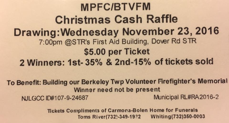 🚒🚒🚒Our members are selling these raffle tickets for our Firefighters ...