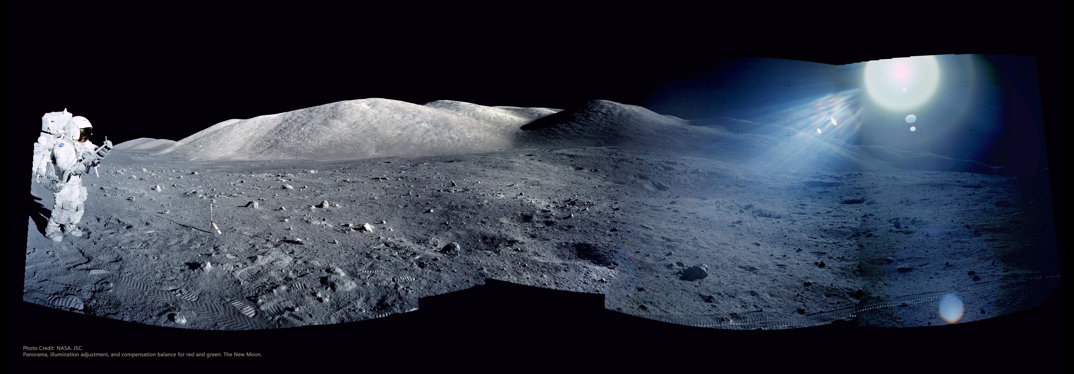 Apollo 17. 1972 Pilot Harrison H. Schmitt is in this panoramic