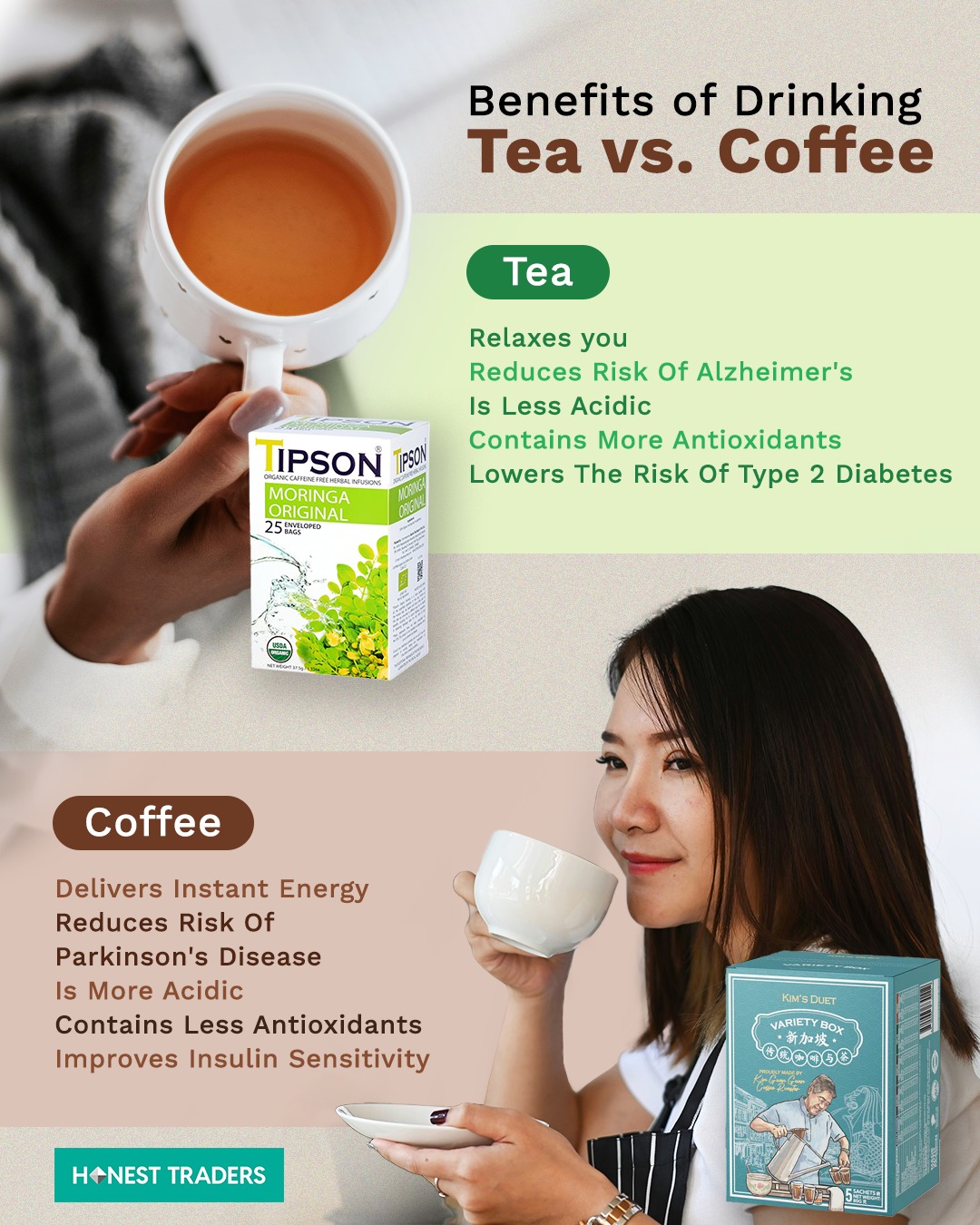 Honest - ☕️ vs. 🍵 Which do you prefer? Both tea and coffee have amazing ...