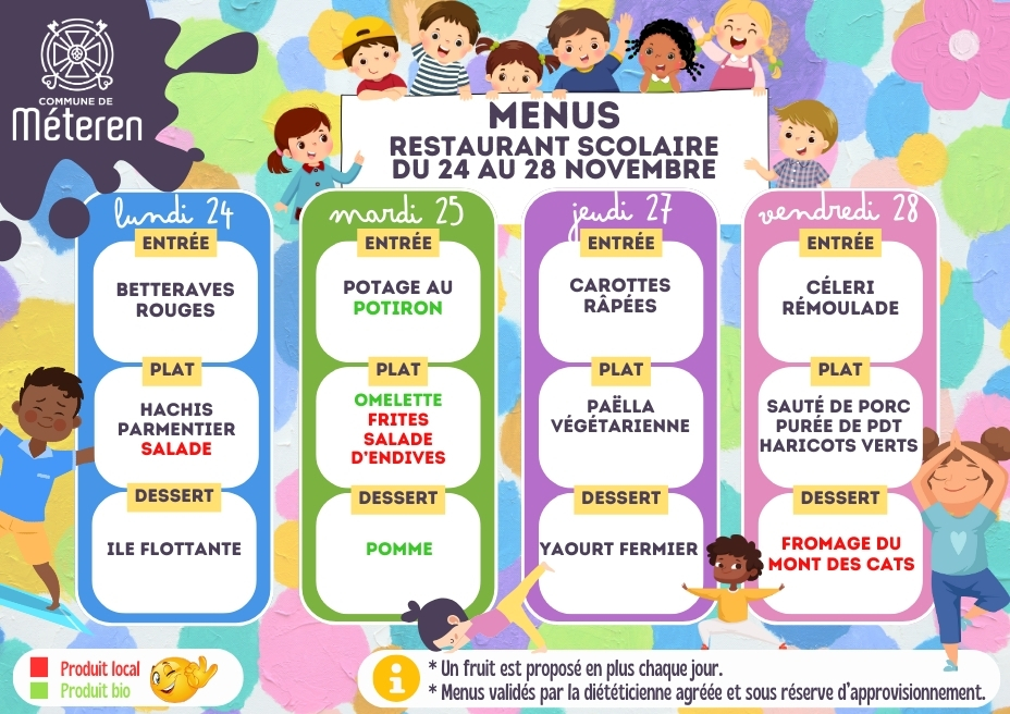 | MENUS RESTAURANT SCOLAIRE | 🍽 - Commune de Méteren | Facebook